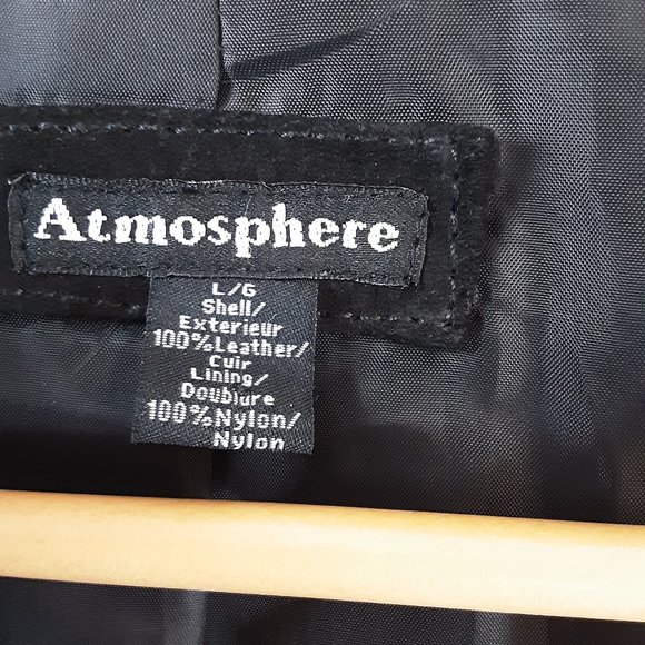 Atmosphere Women's Black Suede Leather Jacket Blazer Size Large - Picture 10 of 16